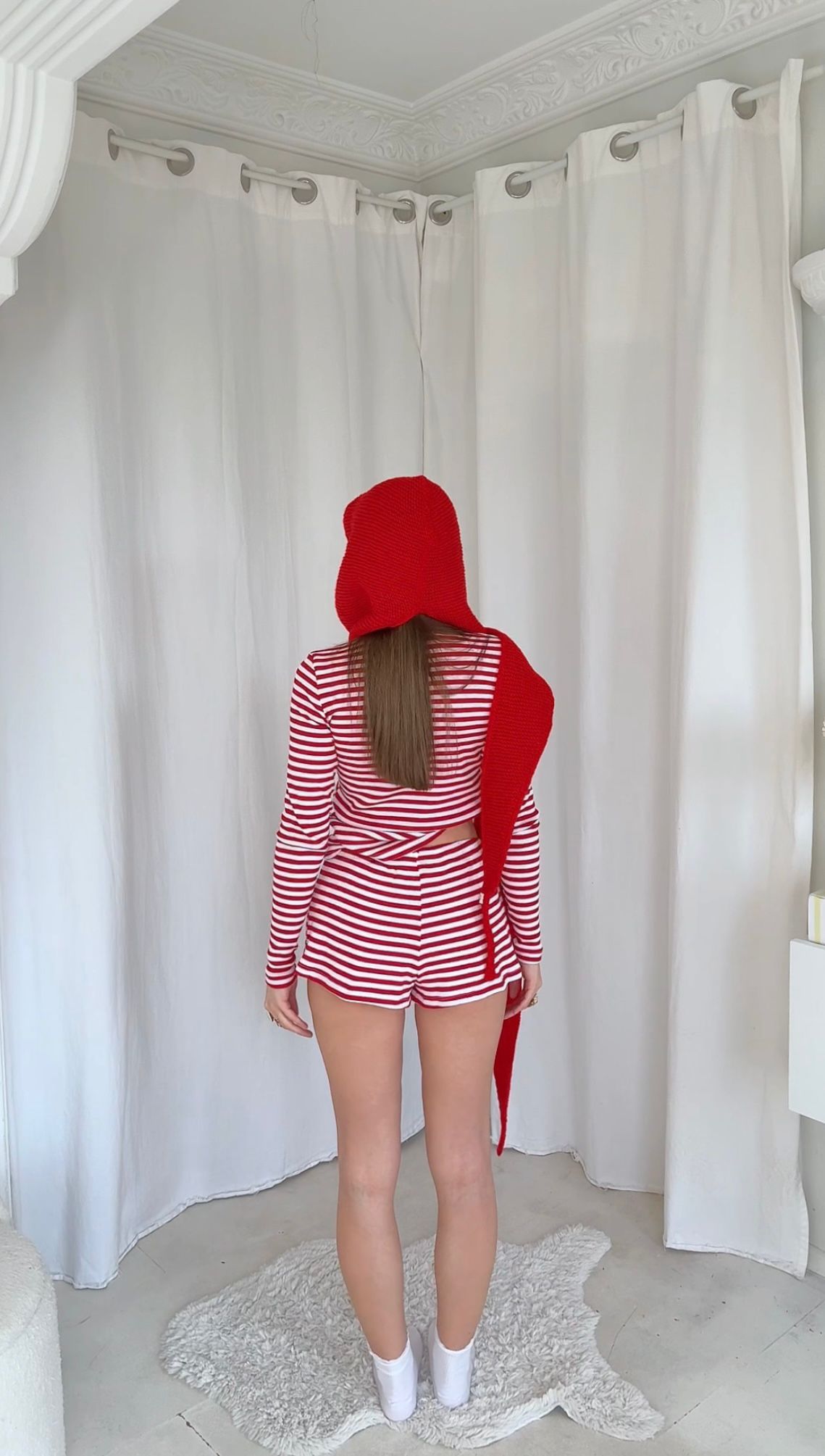 LOVE STRIPE SHORT SET